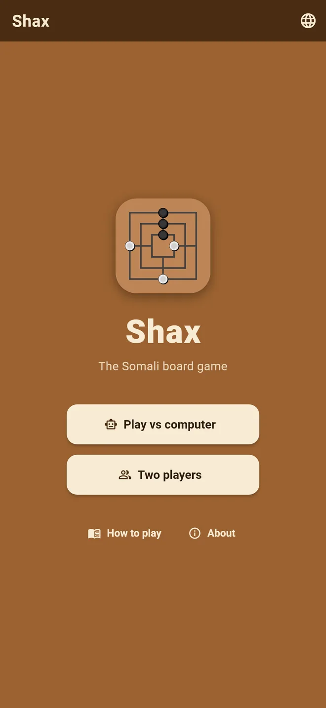 Shax main menu